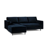 Aspen 4-Sitzer Ecksofa, Linke Seite, aus Samt in Königsblau (Salvador 5), 236x170x90 cm von Cosmopolitan Design – Bild 1