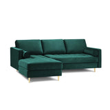 Aspen 4-Sitzer Ecksofa, Linke Seite, aus Samt in Petrol (Salvador 6), 236x170x90 cm von Cosmopolitan Design – Bild 1