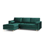 Aspen 4-Sitzer Ecksofa, Linke Seite, aus Samt in Petrol (Salvador 6), 236x170x90 cm von Cosmopolitan Design – Bild 2