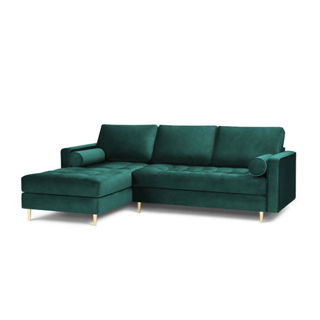 Aspen 4-Sitzer Ecksofa, Linke Seite, aus Samt in Petrol (Salvador 6), 236x170x90 cm von Cosmopolitan Design – Bild 2