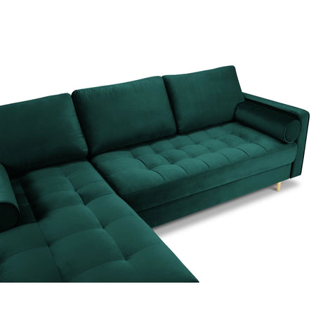 Aspen 4-Sitzer Ecksofa, Linke Seite, aus Samt in Petrol (Salvador 6), 236x170x90 cm von Cosmopolitan Design – Bild 4