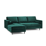 Aspen 4-Sitzer Ecksofa, Linke Seite, aus Samt in Petrol (Salvador 6), 236x170x90 cm von Cosmopolitan Design – Bild 1