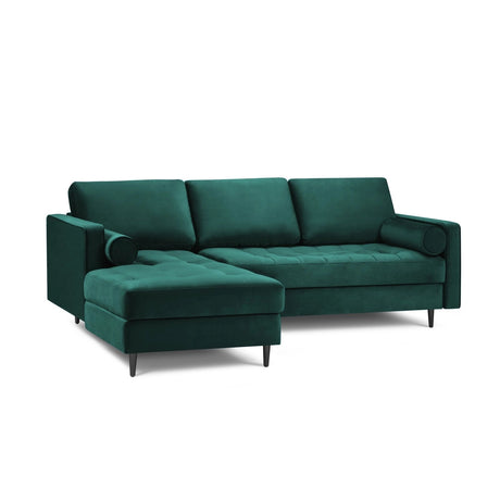 Aspen 4-Sitzer Ecksofa, Linke Seite, aus Samt in Petrol (Salvador 6), 236x170x90 cm von Cosmopolitan Design – Bild 1