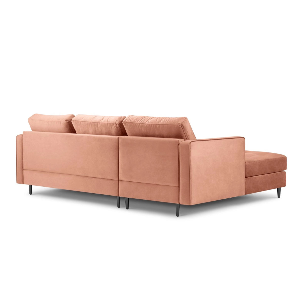Aspen 4-Sitzer Ecksofa, Linke Seite, aus Samt in Rosa (Salvador 11), 236x170x90 cm von Cosmopolitan Design – Bild 3