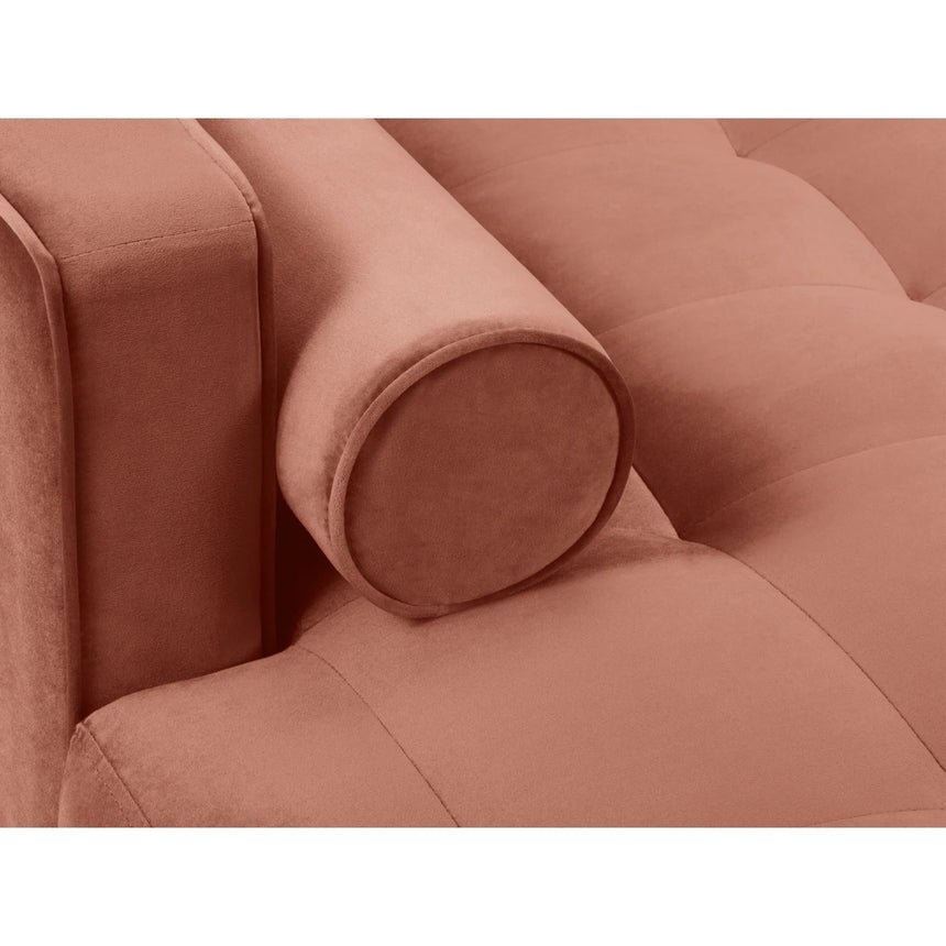Aspen 4-Sitzer Ecksofa, Linke Seite, aus Samt in Rosa (Salvador 11), 236x170x90 cm von Cosmopolitan Design – Bild 5