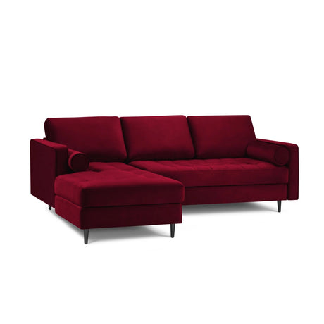 Aspen 4-Sitzer Ecksofa, Linke Seite, aus Samt in Rot (Salvador 13), 236x170x90 cm von Cosmopolitan Design – Bild 1