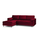Aspen 4-Sitzer Ecksofa, Linke Seite, aus Samt in Rot (Salvador 13), 236x170x90 cm von Cosmopolitan Design – Bild 2
