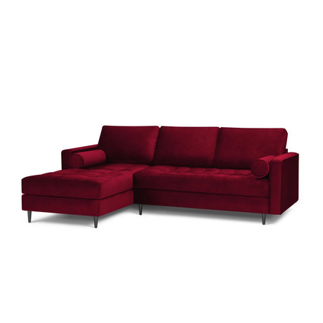 Aspen 4-Sitzer Ecksofa, Linke Seite, aus Samt in Rot (Salvador 13), 236x170x90 cm von Cosmopolitan Design – Bild 2