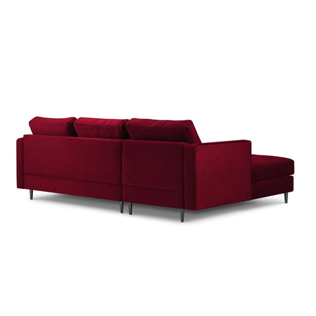 Aspen 4-Sitzer Ecksofa, Linke Seite, aus Samt in Rot (Salvador 13), 236x170x90 cm von Cosmopolitan Design – Bild 3