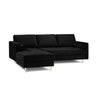 Aspen 4-Sitzer Ecksofa, Linke Seite, aus Samt in Schwarz (Salvador 19), 236x170x90 cm von Cosmopolitan Design – Bild 1