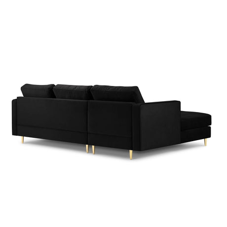Aspen 4-Sitzer Ecksofa, Linke Seite, aus Samt in Schwarz (Salvador 19), 236x170x90 cm von Cosmopolitan Design – Bild 3