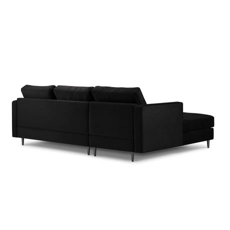 Aspen 4-Sitzer Ecksofa, Linke Seite, aus Samt in Schwarz (Salvador 19), 236x170x90 cm von Cosmopolitan Design – Bild 3