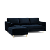 Aspen 4-Sitzer Ecksofa, Linke Seite, aus Samt oder Strukturstoff, 236x170x90 cm von Cosmopolitan Design – Bild 1
