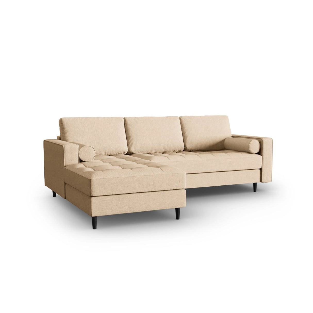 Aspen 4-Sitzer Ecksofa, Linke Seite, aus Strukturierter Stoff in Beige (Melva 06), 236x170x90 cm von Cosmopolitan Design – Bild 2