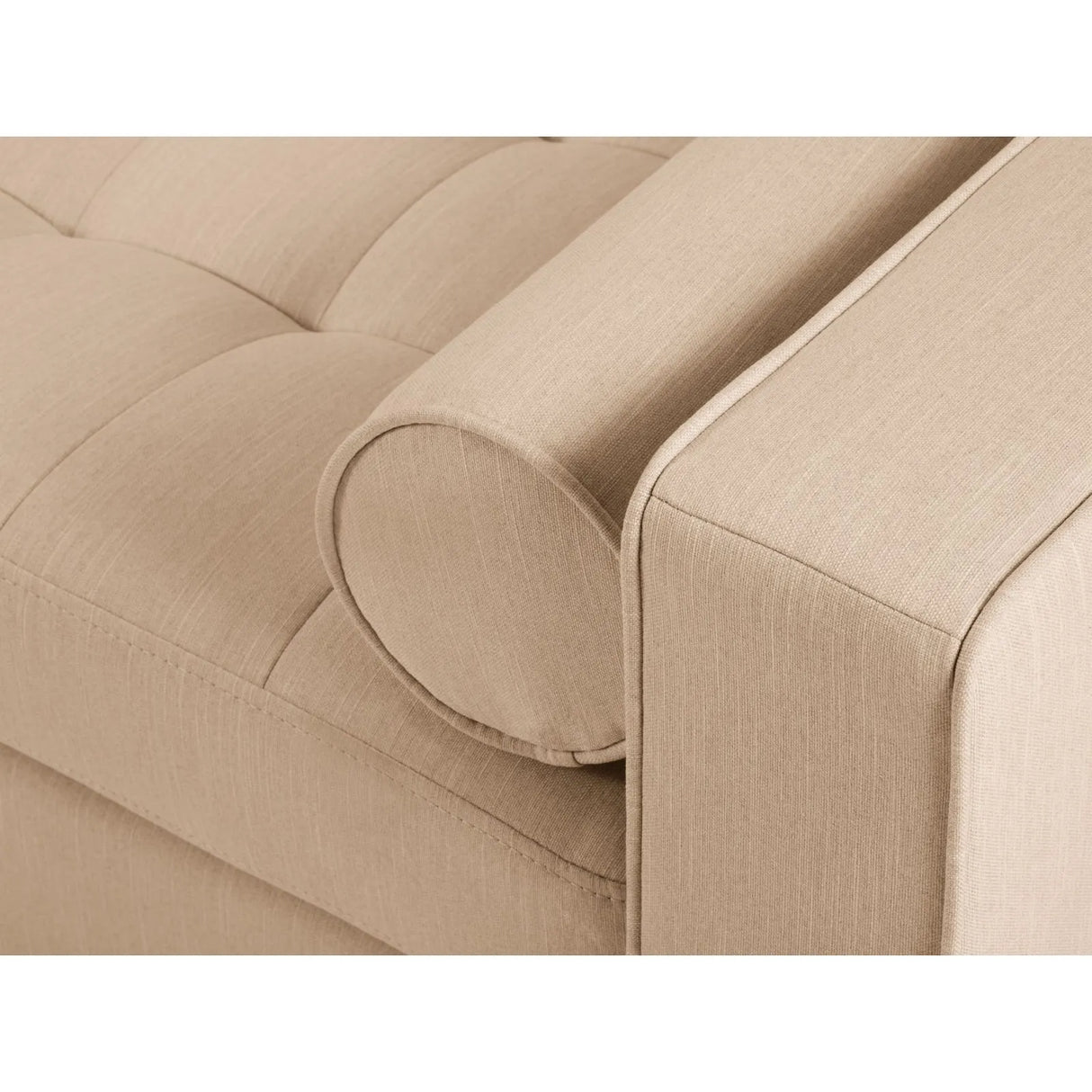 Aspen 4-Sitzer Ecksofa, Linke Seite, aus Strukturierter Stoff in Beige (Melva 06), 236x170x90 cm von Cosmopolitan Design – Bild 6