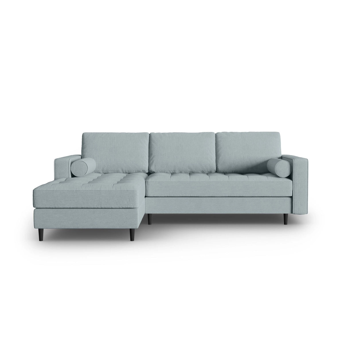 Aspen 4-Sitzer Ecksofa, Linke Seite, aus Strukturierter Stoff in Blau (Melva 72), 236x170x90 cm von Cosmopolitan Design – Bild 1