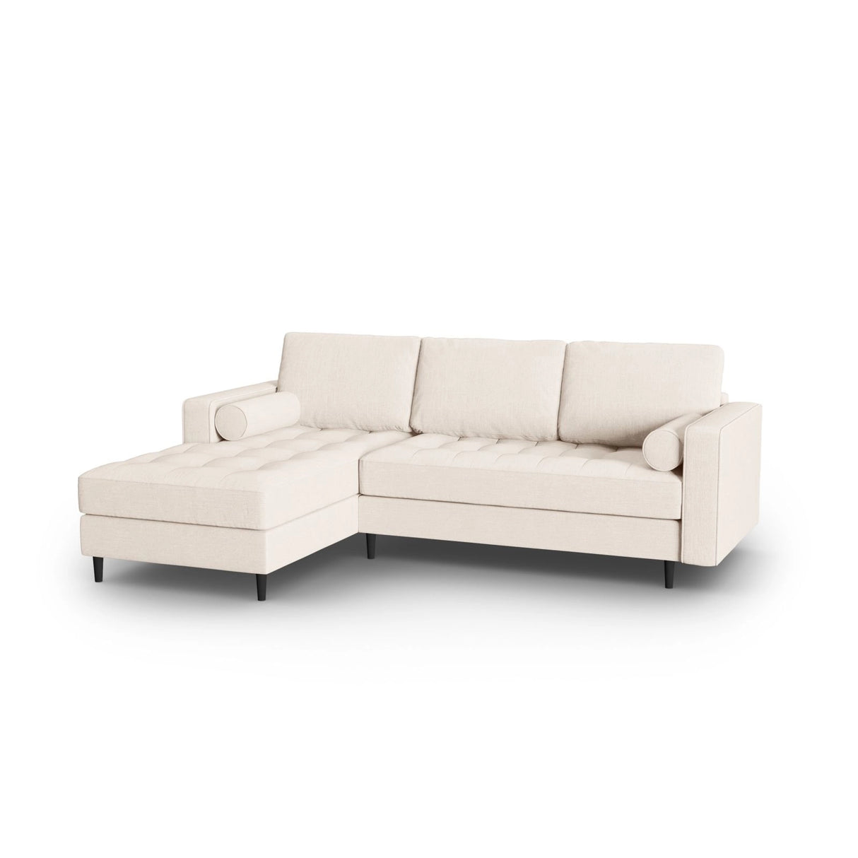Aspen 4-Sitzer Ecksofa, Linke Seite, aus Strukturierter Stoff in Hellbeige (Melva 02), 236x170x90 cm von Cosmopolitan Design – Bild 3