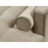 Aspen 4-Sitzer Ecksofa, Rechte Seite, aus Samt in Dunkelbeige (Salvador 2), 236x170x90 cm von Cosmopolitan Design – Bild 5