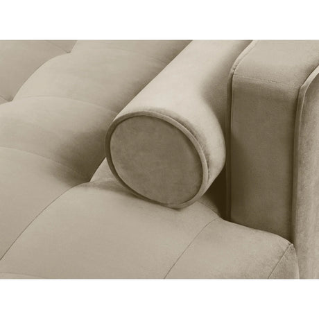 Aspen 4-Sitzer Ecksofa, Rechte Seite, aus Samt in Dunkelbeige (Salvador 2), 236x170x90 cm von Cosmopolitan Design – Bild 5