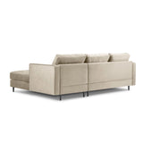 Aspen 4-Sitzer Ecksofa, Rechte Seite, aus Samt in Dunkelbeige (Salvador 2), 236x170x90 cm von Cosmopolitan Design – Bild 3