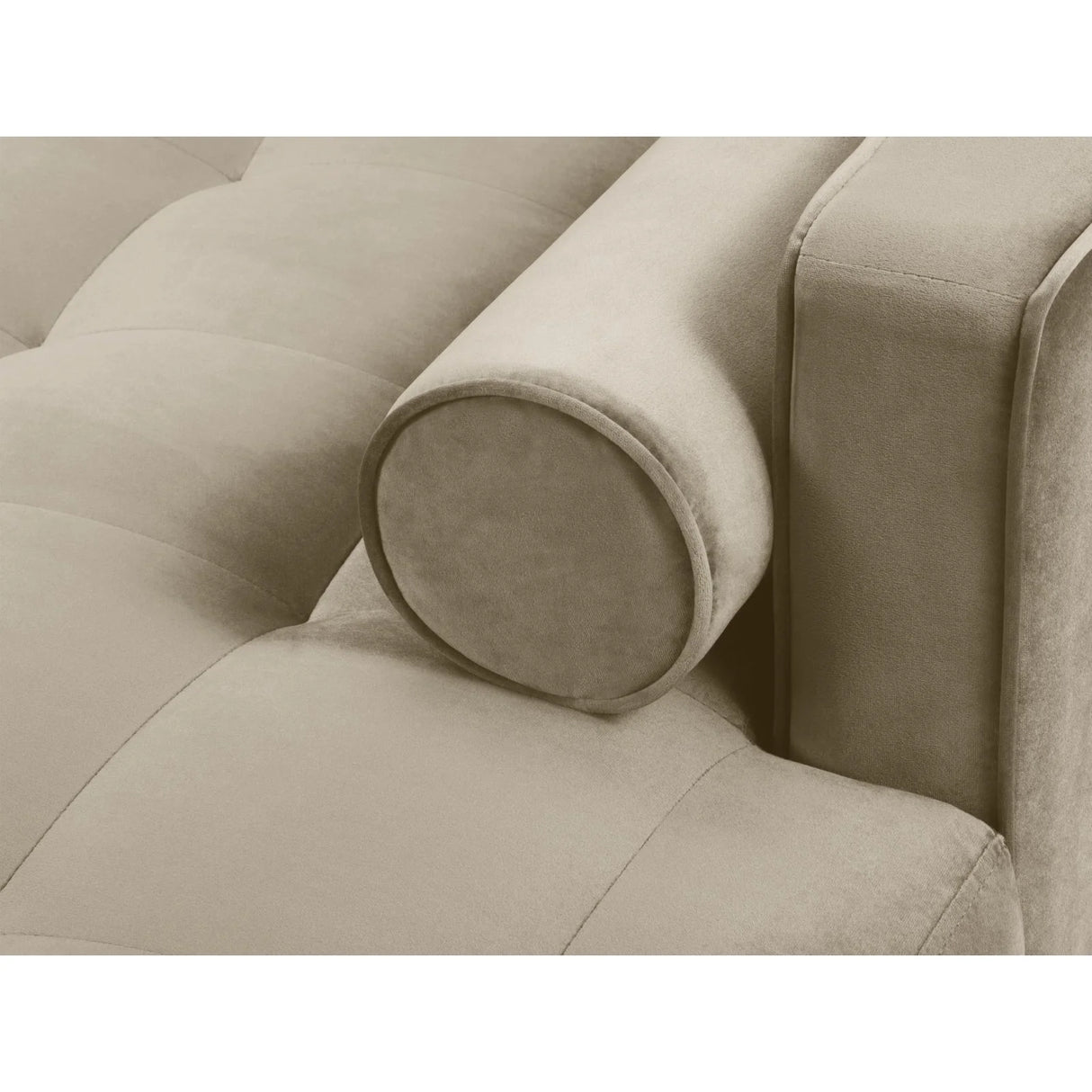 Aspen 4-Sitzer Ecksofa, Rechte Seite, aus Samt in Dunkelbeige (Salvador 2), 236x170x90 cm von Cosmopolitan Design – Bild 5