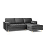 Aspen 4-Sitzer Ecksofa, Rechte Seite, aus Samt in Dunkelgrau (Salvador 18), 236x170x90 cm von Cosmopolitan Design – Bild 2