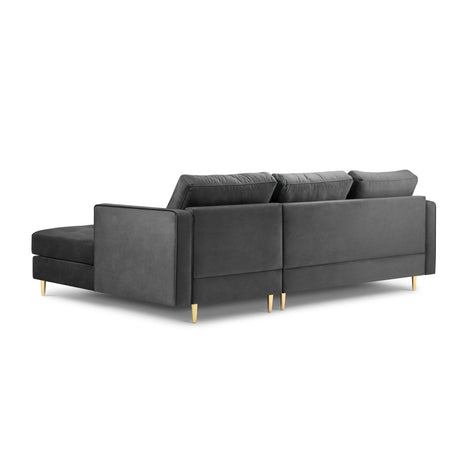 Aspen 4-Sitzer Ecksofa, Rechte Seite, aus Samt in Dunkelgrau (Salvador 18), 236x170x90 cm von Cosmopolitan Design – Bild 3