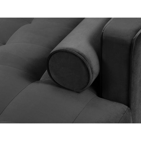 Aspen 4-Sitzer Ecksofa, Rechte Seite, aus Samt in Dunkelgrau (Salvador 18), 236x170x90 cm von Cosmopolitan Design – Bild 5