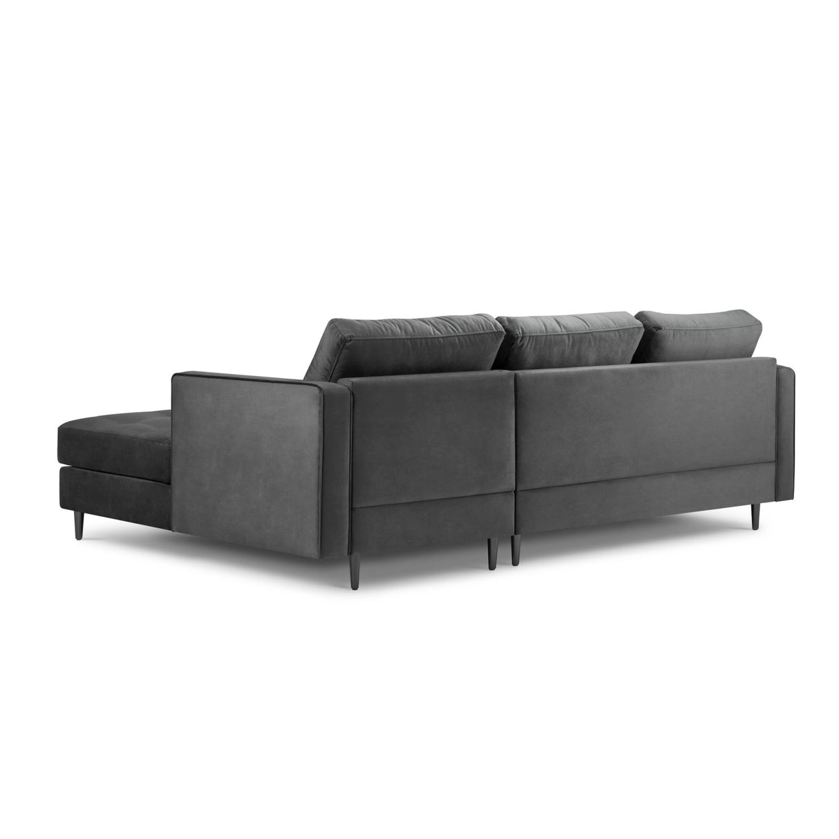 Aspen 4-Sitzer Ecksofa, Rechte Seite, aus Samt in Dunkelgrau (Salvador 18), 236x170x90 cm von Cosmopolitan Design – Bild 3