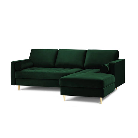 Aspen 4-Sitzer Ecksofa, Rechte Seite, aus Samt in Flaschengrün (Salvador 7), 236x170x90 cm von Cosmopolitan Design – Bild 1