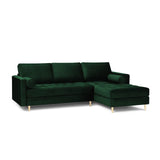 Aspen 4-Sitzer Ecksofa, Rechte Seite, aus Samt in Flaschengrün (Salvador 7), 236x170x90 cm von Cosmopolitan Design – Bild 2