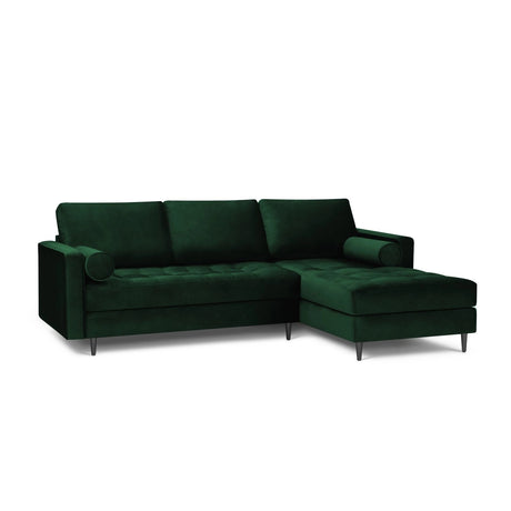 Aspen 4-Sitzer Ecksofa, Rechte Seite, aus Samt in Flaschengrün (Salvador 7), 236x170x90 cm von Cosmopolitan Design – Bild 2