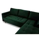 Aspen 4-Sitzer Ecksofa, Rechte Seite, aus Samt in Flaschengrün (Salvador 7), 236x170x90 cm von Cosmopolitan Design – Bild 4