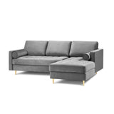 Aspen 4-Sitzer Ecksofa, Rechte Seite, aus Samt in Grau (Salvador 17), 236x170x90 cm von Cosmopolitan Design – Bild 1
