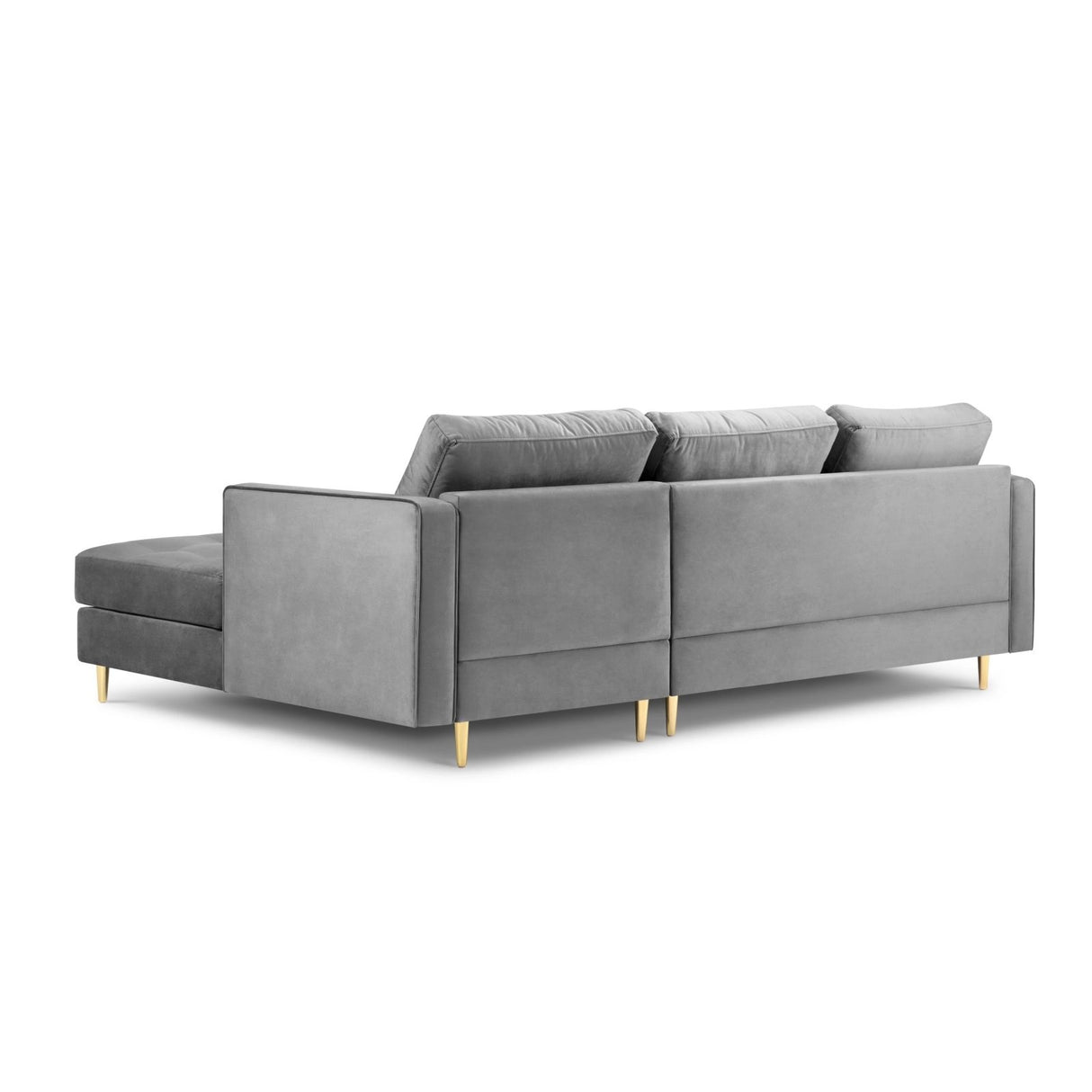 Aspen 4-Sitzer Ecksofa, Rechte Seite, aus Samt in Grau (Salvador 17), 236x170x90 cm von Cosmopolitan Design – Bild 3