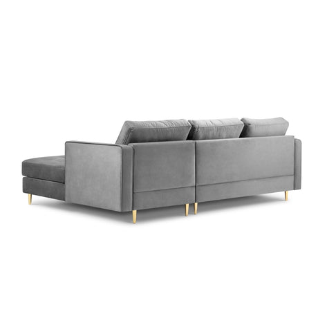 Aspen 4-Sitzer Ecksofa, Rechte Seite, aus Samt in Grau (Salvador 17), 236x170x90 cm von Cosmopolitan Design – Bild 3