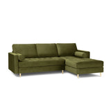 Aspen 4-Sitzer Ecksofa, Rechte Seite, aus Samt in Grün (Salvador 8), 236x170x90 cm von Cosmopolitan Design – Bild 2
