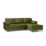 Aspen 4-Sitzer Ecksofa, Rechte Seite, aus Samt in Grün (Salvador 8), 236x170x90 cm von Cosmopolitan Design – Bild 2