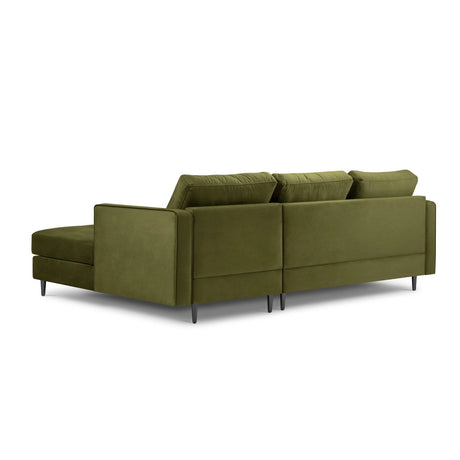 Aspen 4-Sitzer Ecksofa, Rechte Seite, aus Samt in Grün (Salvador 8), 236x170x90 cm von Cosmopolitan Design – Bild 3