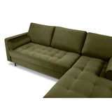 Aspen 4-Sitzer Ecksofa, Rechte Seite, aus Samt in Grün (Salvador 8), 236x170x90 cm von Cosmopolitan Design – Bild 4