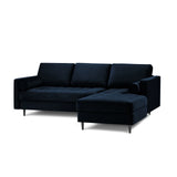 Aspen 4-Sitzer Ecksofa, Rechte Seite, aus Samt in Königsblau (Salvador 5), 236x170x90 cm von Cosmopolitan Design – Bild 1