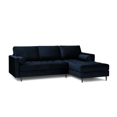 Aspen 4-Sitzer Ecksofa, Rechte Seite, aus Samt in Königsblau (Salvador 5), 236x170x90 cm von Cosmopolitan Design – Bild 2