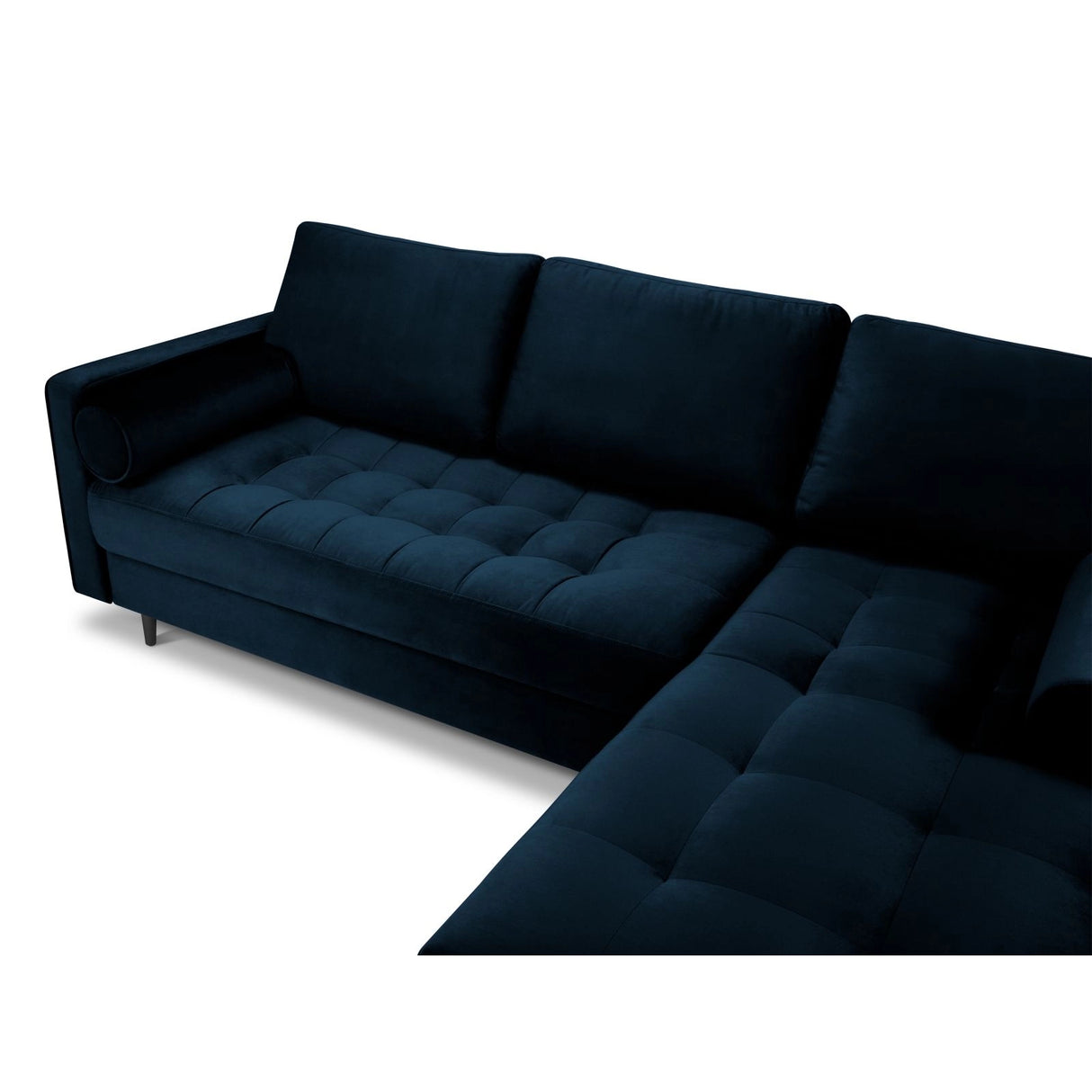 Aspen 4-Sitzer Ecksofa, Rechte Seite, aus Samt in Königsblau (Salvador 5), 236x170x90 cm von Cosmopolitan Design – Bild 4