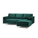 Aspen 4-Sitzer Ecksofa, Rechte Seite, aus Samt in Petrol (Salvador 6), 236x170x90 cm von Cosmopolitan Design – Bild 1