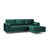 Aspen 4-Sitzer Ecksofa, Rechte Seite, aus Samt in Petrol (Salvador 6), 236x170x90 cm von Cosmopolitan Design – Bild 2