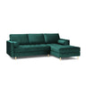Aspen 4-Sitzer Ecksofa, Rechte Seite, aus Samt in Petrol (Salvador 6), 236x170x90 cm von Cosmopolitan Design – Bild 2