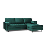 Aspen 4-Sitzer Ecksofa, Rechte Seite, aus Samt in Petrol (Salvador 6), 236x170x90 cm von Cosmopolitan Design – Bild 2