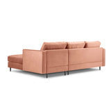 Aspen 4-Sitzer Ecksofa, Rechte Seite, aus Samt in Rosa (Salvador 11), 236x170x90 cm von Cosmopolitan Design – Bild 3