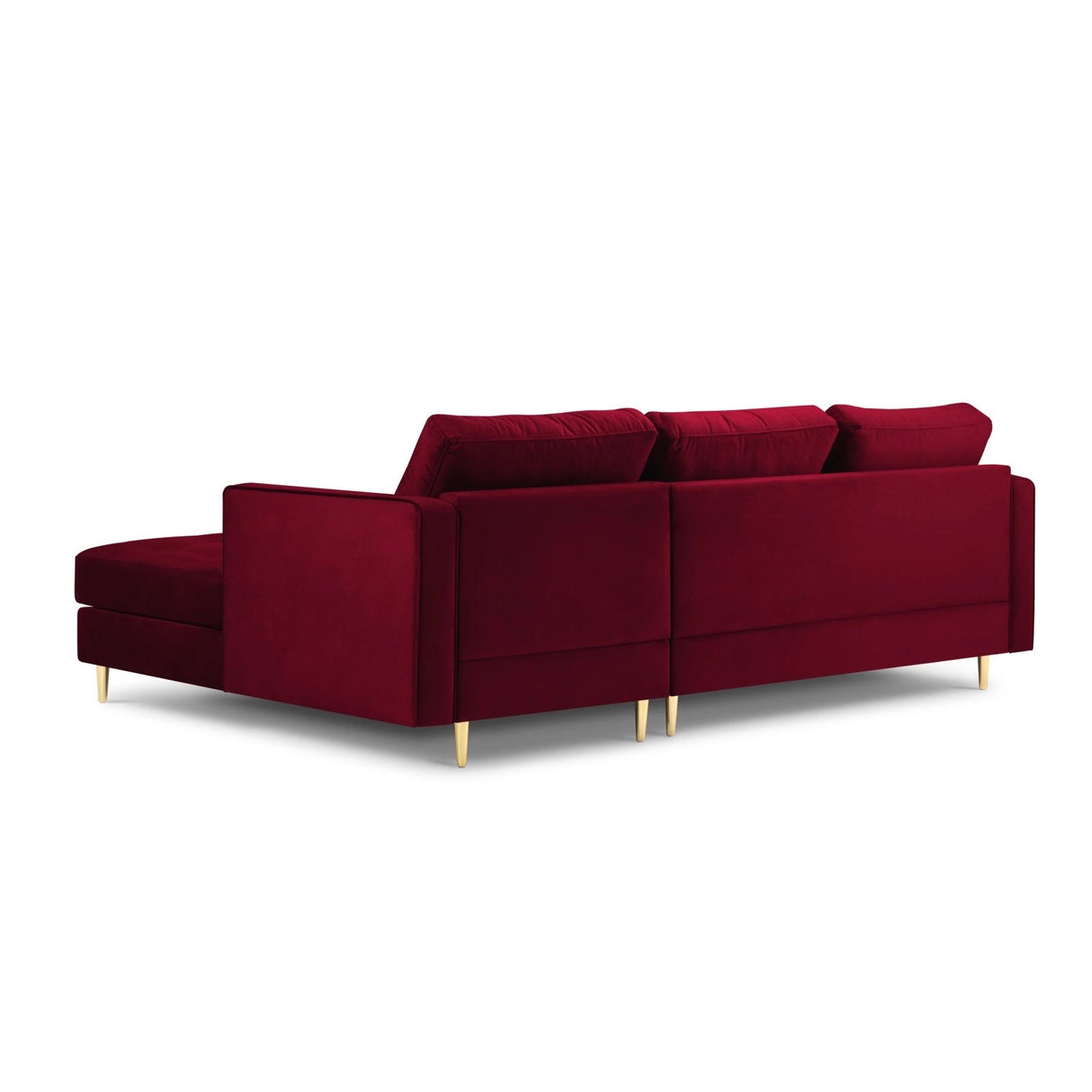Aspen 4-Sitzer Ecksofa, Rechte Seite, aus Samt in Rot (Salvador 13), 236x170x90 cm von Cosmopolitan Design – Bild 3