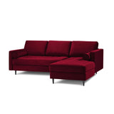 Aspen 4-Sitzer Ecksofa, Rechte Seite, aus Samt in Rot (Salvador 13), 236x170x90 cm von Cosmopolitan Design – Bild 1